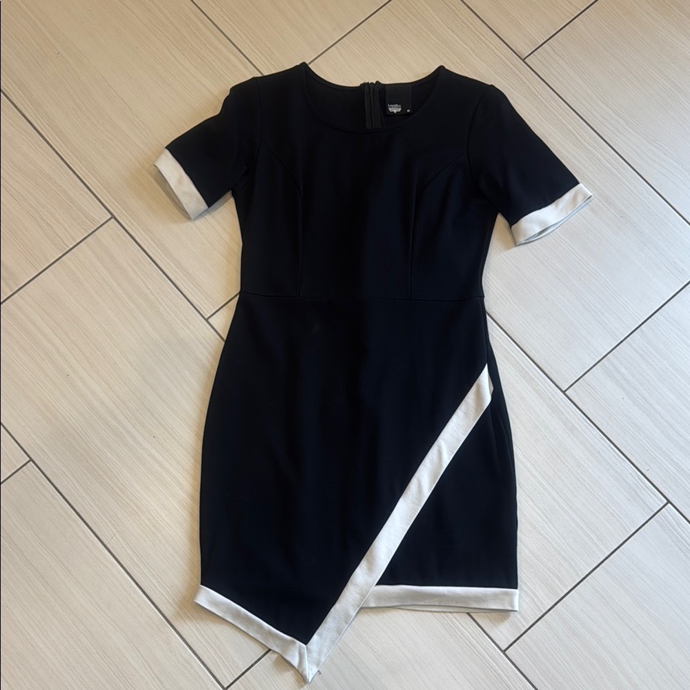Black and White Asymmetrical Cocktail Dress